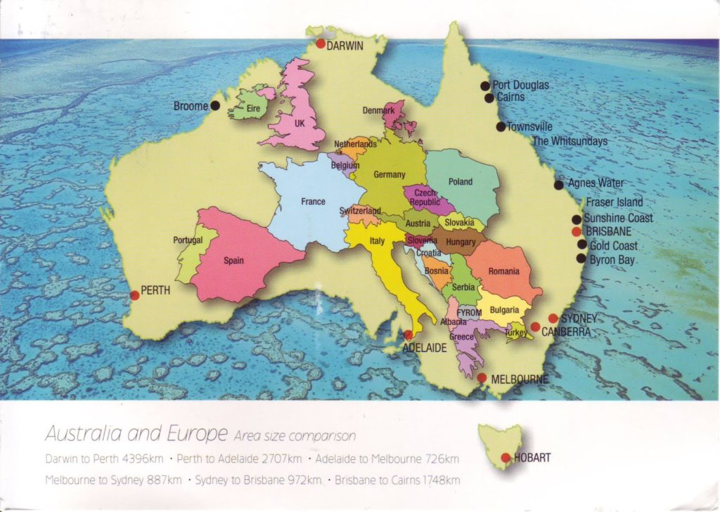carte australie europe