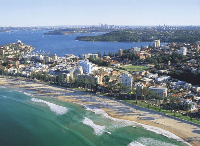 manly vue du ciel manly surf australie